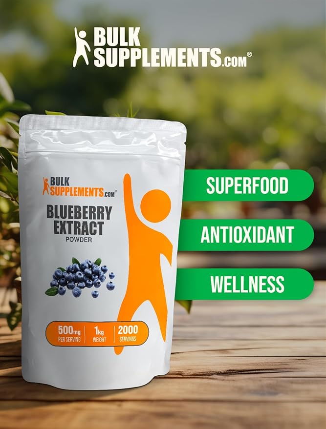 BulkSupplements.com Blueberry Extract Powder - Blueberry Extract for Baking - Anthocyanin Supplement - Antioxidants Supplement - Wild Blueberry Powder - Smoothie Powder (5 Kilograms - 11 lbs)