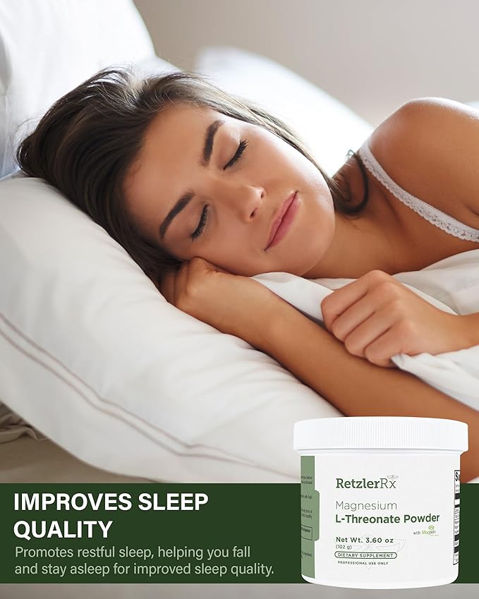 RetzlerRx Magnesium L-Threonate Powder with Magtein® - Brain-Supporting Magnesium Threonate Complex - Unflavored, Gluten-Free Supplement for Cognitive Health - 60 Servings