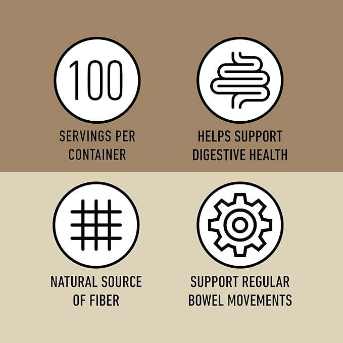 Pure Natural Whole Psyllium Husk Powder Capsules - 660mg Capsules 100 Pure Unflavored Fiber & Colon Cleanse Pills
