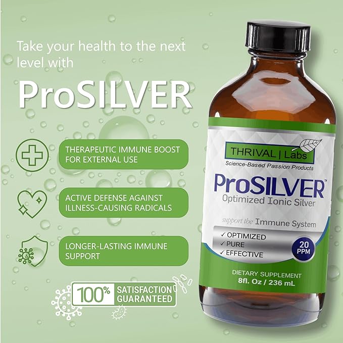 Ionic Colloidal Silver Liquid 20 PPM Bio Active for Immune Support Glass Bottle 8oz Organic Supplement