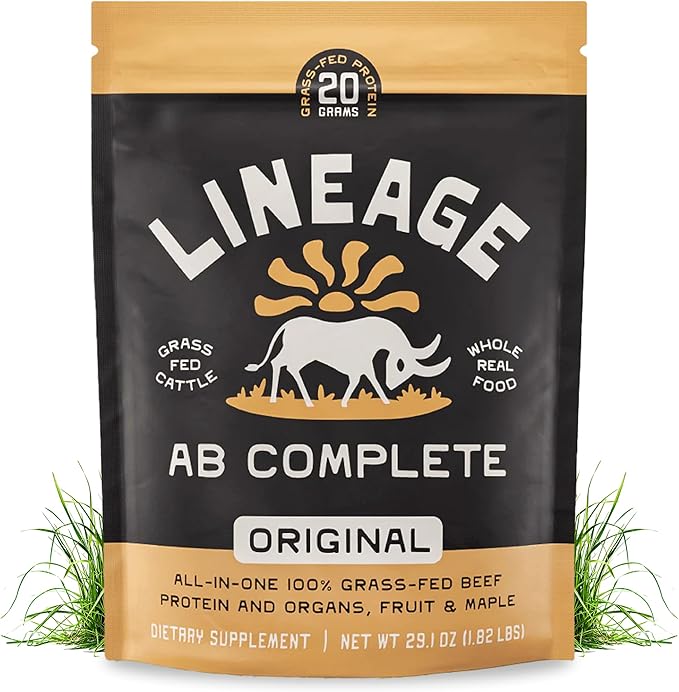 Grass Fed Beef Protein Powder - Original Flavor - Nose to Tail Animal Protein Powder Including 100% Grass Fed and Finished Beef Organs, Colostrum, and Fruit - 1.8 lbs (30 Servings)
