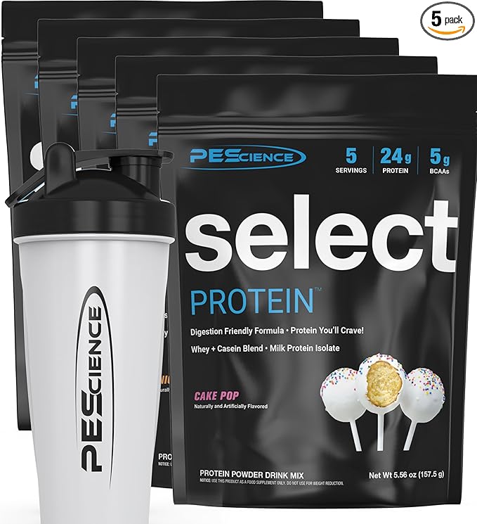 PEScience Select Protein Powder Variety Pack - 5 Flavors - 25 Servings - Protein Powder Sample Pack, Whey and Casein Blend, Keto Friendly, Gluten Free, Digestion Friendly, Amazing Taste