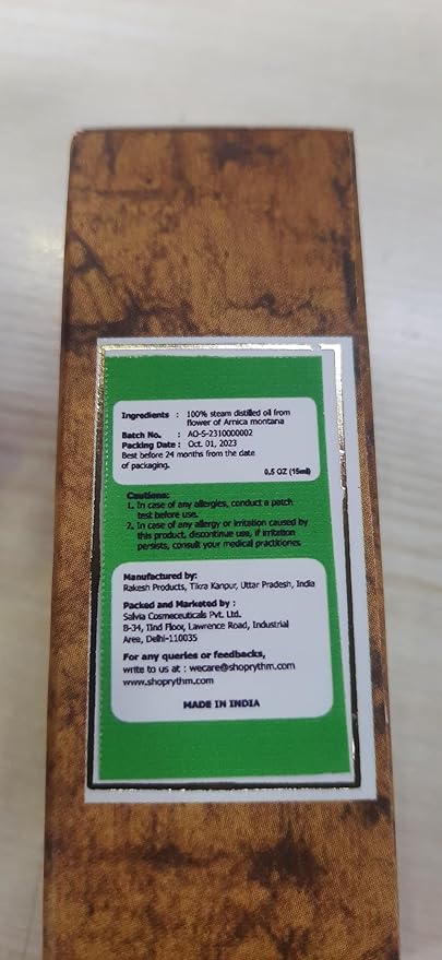 Arnica (Arnica Montana) Therapeutic Essential Oil by Salvia Amber Bottle Natural Uncut Undiluted Pure Cold Pressed Undiluted Aromatherapy Premium Oil 15 ml (.50 fl oz)