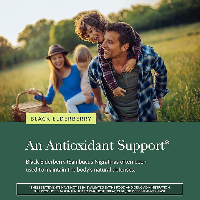Gaia Herbs Black Elderberry (Sambucus Nigra) Extra Strength Gummies - Delicious Immune Support Supplement - Made with Certified Organic Black Elderberries for Immune System Support - 40 Gummies