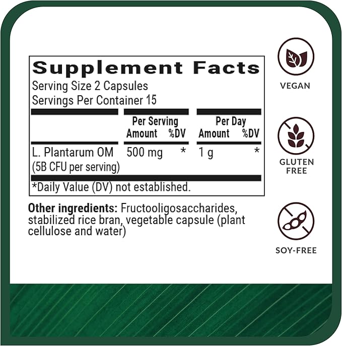 BiOptimizers Probiotic Breakthrough – Lactobacillus Plantarum OM Probiotics & Prebiotics Health Supplement for Gut, Digestive & Immune Support Probiotics for Women Men Elderly– 30 Vegan Capsules