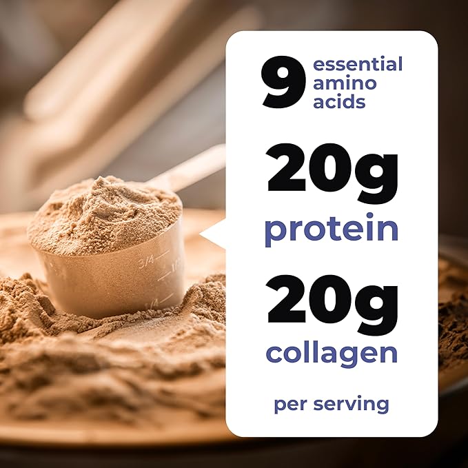 Beef Bone Broth Protein Powder - Purified Collagen Powder with 9 Amino Acids for Muscle and Skin Health - Rich Chocolate Flavor for a Tasty and Nutritious Experience