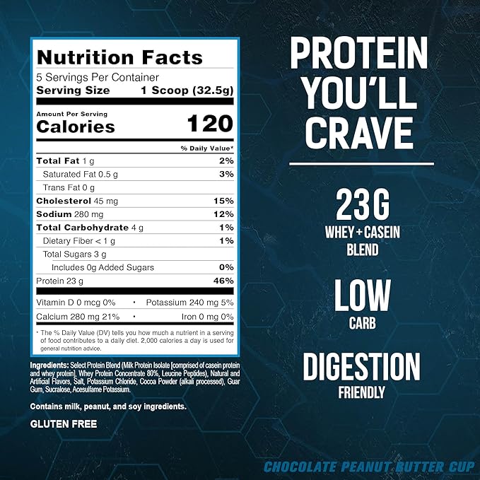 PEScience Select Protein Powder, Whey and Casein Blend, Clean Protein Powder for Women and Men, Low Calorie, Low Carb, Keto Friendly, Gluten Free - Chocolate Peanut Butter Cup - 5 Servings