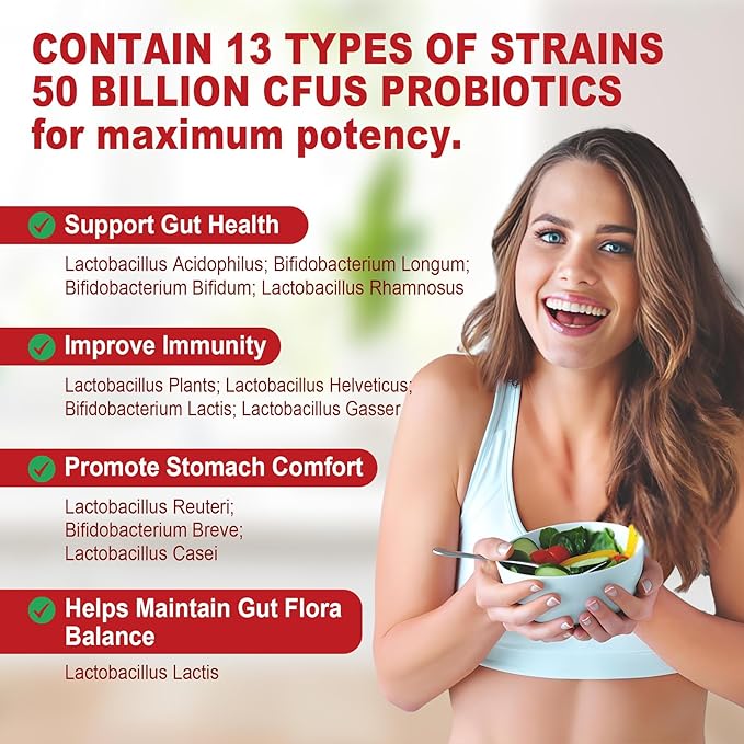 Probiotic + Prebiotic Gummies for Adults & Kids 4+, Sugar Free Chewable Probiotic 50Billion CFUs w/Fiber, Vitamin B1 B2 D3 & Zinc, for Digestive & Gut Health, Boost Microflora Diversity, Vegan 120 Cts