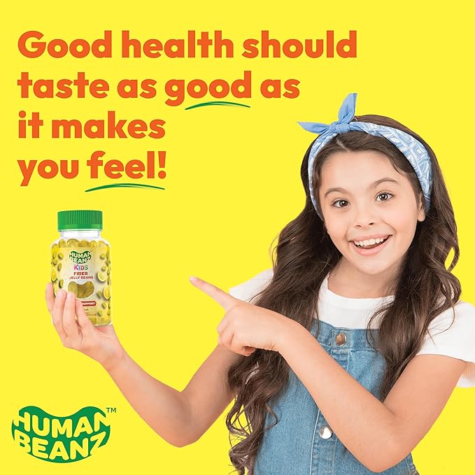 Fiber Jelly Bean Gummies for Kids, Fiber Supplements for Digestive Health, Vegetarian Fiber Gummy 120 Jellybeans