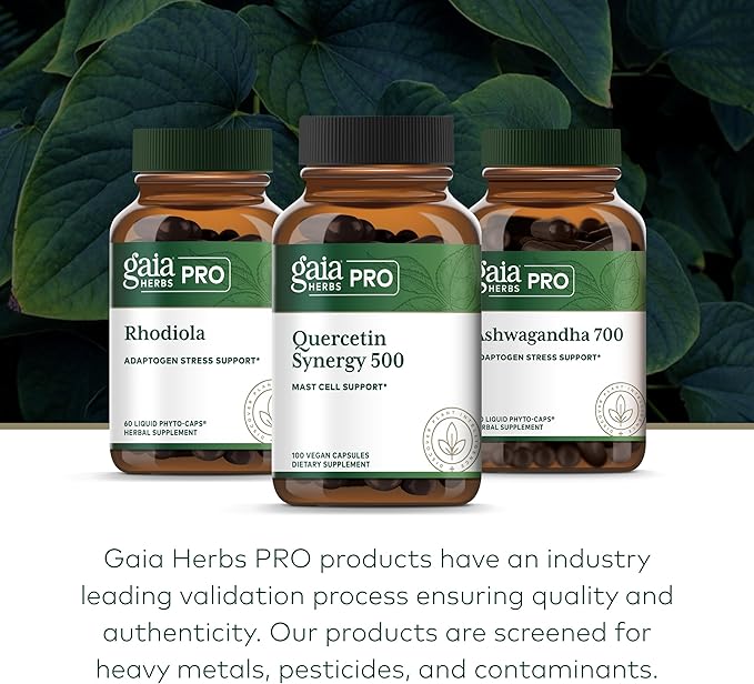 GAIA HERBS PRO Quercetin Synergy 500 - Immune System Support Supplement* - Cell Health Supplement* with Quercetin, Bromelain & Turmeric - 100 Capsules (100 Servings)