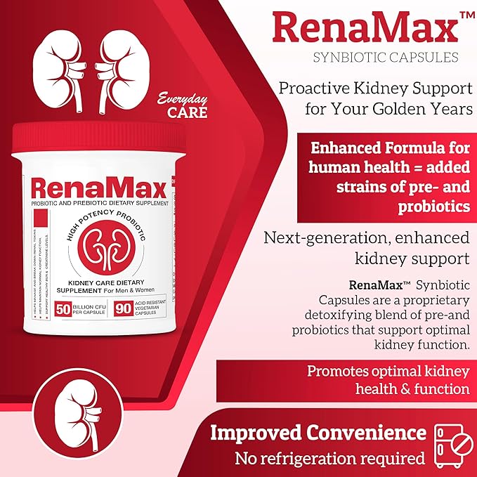 Capsule Kidney Restores & Kidney Care Supplement - Probiotic & Prebiotic Supplement to Support Normal Kidney Function - 50 Billion CFU per Capsule - Made in U.S.A (270 Caps (3 Pack))