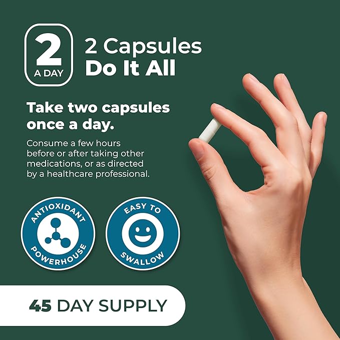 PurePremium Reduced Glutathione 1000mg Per Serving - 500mg Per Capsule – L-Glutathione Supplement & Antioxidant Support for Normal Liver, Brain, Skin & Heart Health – 90 Capsules