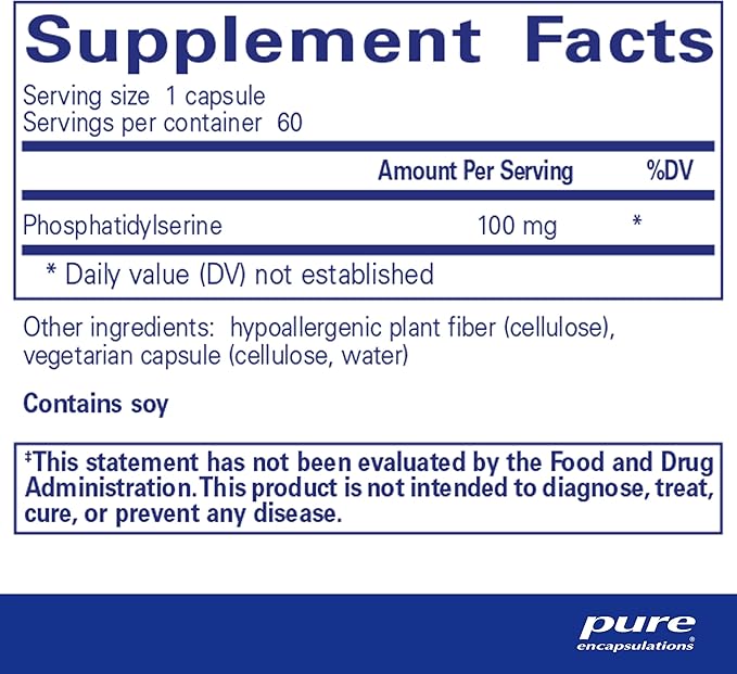 Pure Encapsulations PS 100 | Phosphatidylserine Amino Acid Supplement for Brain and Memory* | 60 Capsules