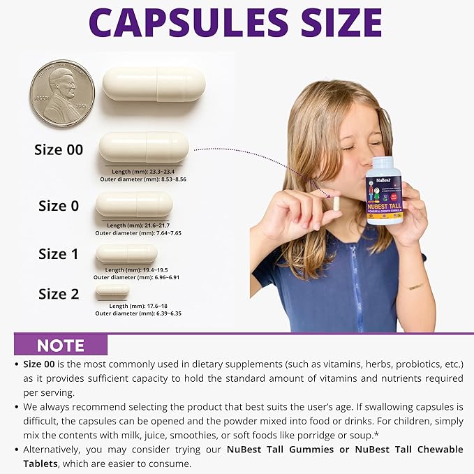 NuBest Tall - Powerful Formula for Strong Bones, Immunity & Healthy Development with Calcium, Collagen & Herbs - for Children (5+) & Teens Who Don’t Drink Milk Daily - 2 Pack | 2 Months Supply