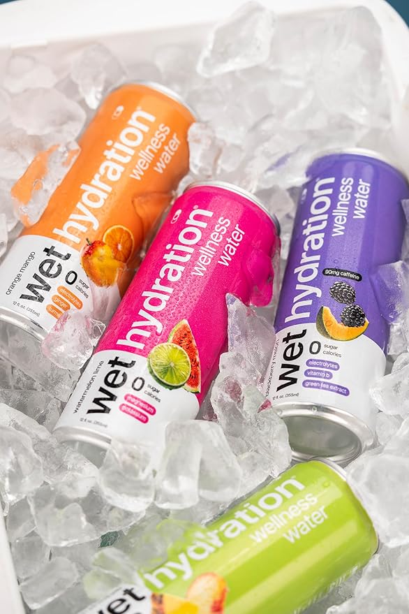 Zero Calorie, Functional Wellness Water - Blackberry Melon (12 Ounce Cans, Pack of 12) - Flavored Water, Hydration Drink, No Sugar, No Artificial Ingredients, Zero Calories (Packaging May Vary)