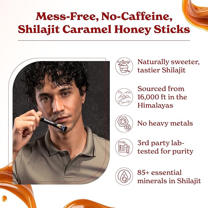 Pure Himalayan Shilajit Sticks with Organic Honey, Saffron| Easy to Consume|30 Sticks for Energy Boost & Immune Support, 85+ Trace Minerals, 75%+ Fulvic Acid (Pack of 2) Cinnamon + Caramel