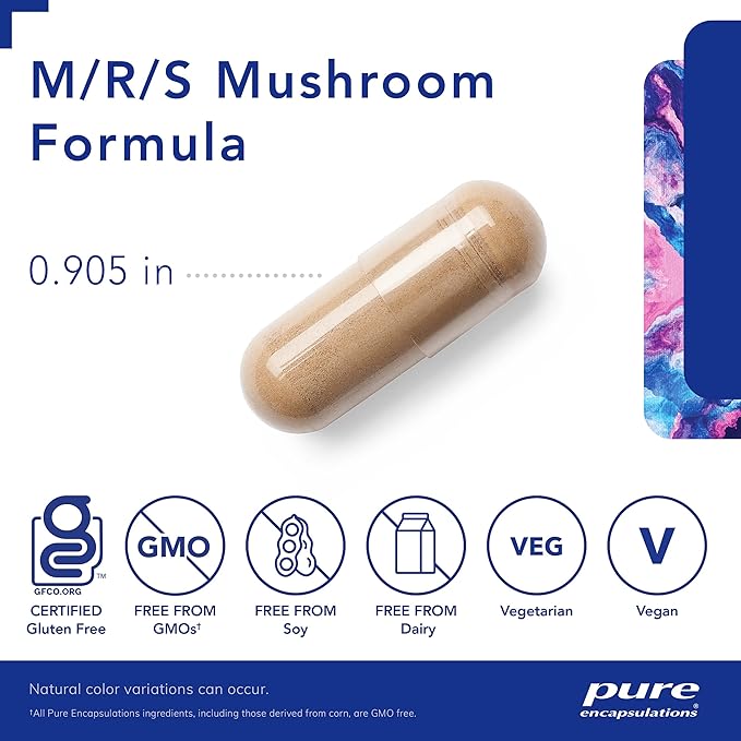 Pure Encapsulations M/R/S Mushroom Formula | Hypoallergenic Supplement Promotes Immune Health and Provides Broad-Spectrum Physiological Support | 120 Capsules