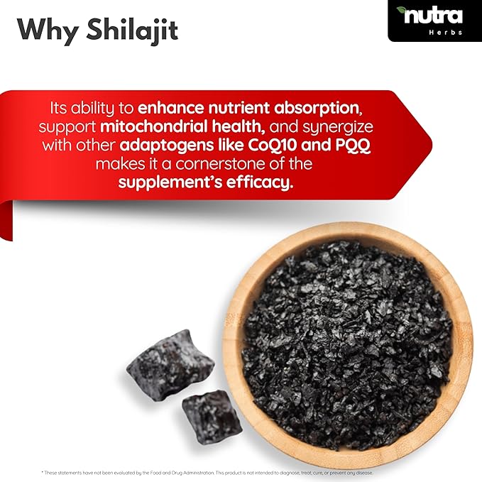 NAD+ CoQ10 PQQ and Shilajit - Longevity, Healthy Aging, Heart & Brain - Superior Bioavailable - Cellular Energy, Mitochondrial,- Nicotinamide Riboside, Ubiquinol - 60 Days Vegan Supply