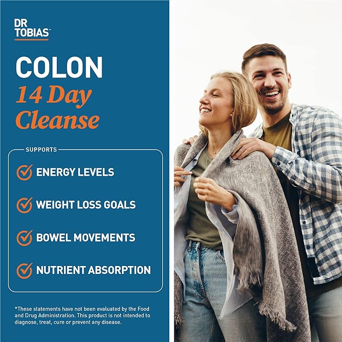 Dr. Tobias Colon 14 Day Cleanse, Advanced Gut Cleanse Detox for Women & Men with Cascara Sagrada, Psyllium Husk, Senna Leaf & Probiotics, Non-GMO Colon Cleanse, 3 Bottles of 28 Capsules (1-2 Daily)