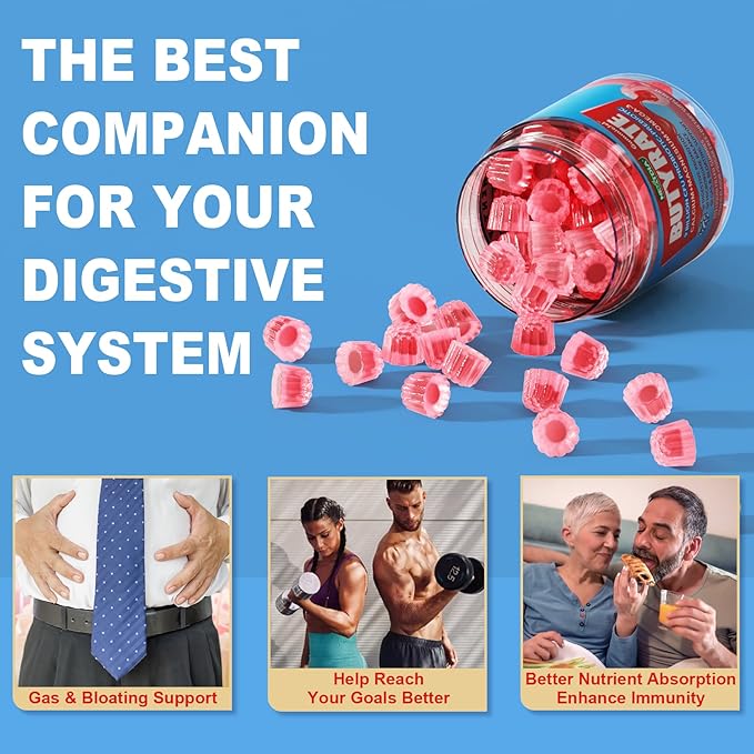 Butyrate Gummies with Probiotic + Prebiotic + Postbiotic, Omega-3 500mg,9 Billion CFU Probiotics with Fiber, Calcium & Magnesium, Inulin,Psyllium Husk for Digestive Health,Bloating Support,Sugar Free