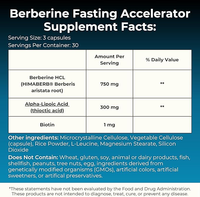 MYOXCIENCE Berberine Fasting Accelerator | Berberine HCL with ALA (Alpha Lipoic Acid) and Biotin (90 Capsules)