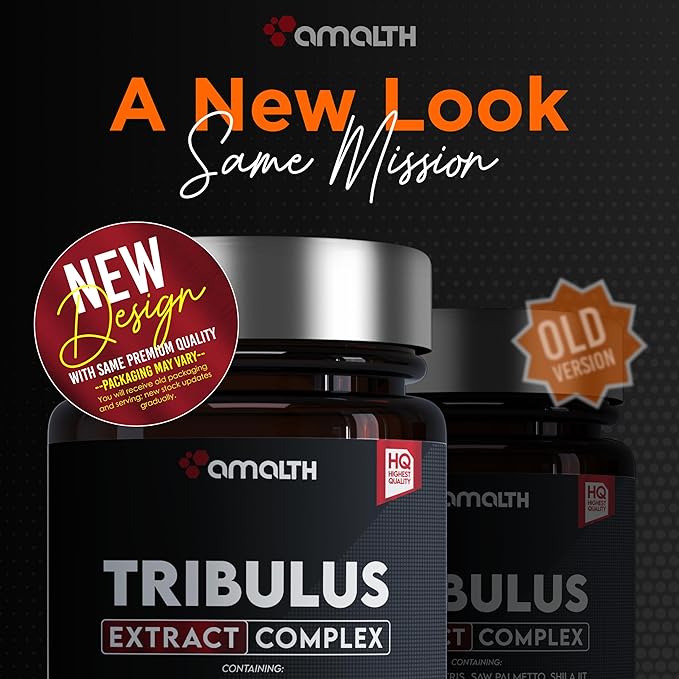 Amalth Tribulus Terrsestris, 20:1 Extract Per Serving, Highest Potency with Ashwagandha, Saw Palmetto, Panax Ginseng Shilajit Maca 120 Capsules