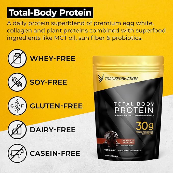 Transformation Chocolate Protein Powder & Performance Insulated Shaker Bottle | 30G Multi-Protein Superblend | Collagen Peptides, Egg White & Plant Blend | MCT Oil | BCAA Amino Acids