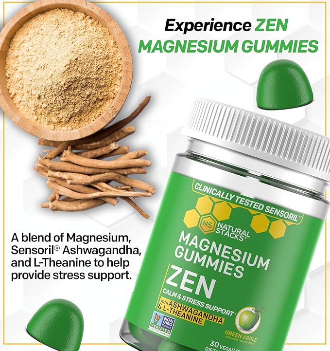 Natural Stacks Magtech + Zen Magnesium Gummies Bundle - 4 Forms of Magnesium - Supports Relaxation and Brain Health* - 120 Pieces