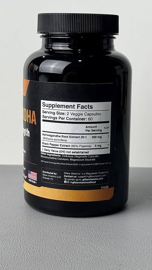 Ashwagandha Supplements - ashwagandha Powder Capsules Extra Strength with Black Pepper | Mood Support, Focus, Energy Support | Vegan Friendly, Non-GMO, Made in USA