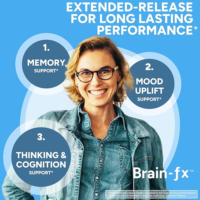 Brain-fx™ B Vitamins & Herbs for Memory and Focus, Nootropic Supplement, Methylated B Complex Choline Bacopa Lions Mane Cordyceps Mushroom Coffee Fruit Extract Alpha GPC L Theanine Huperzine A - 60ct