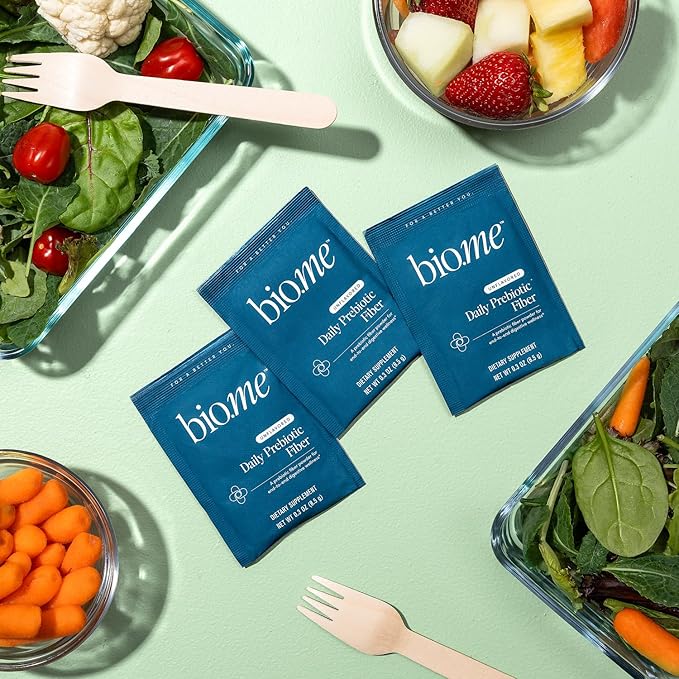 Daily Prebiotic Fiber Supplement Powder Travel Packs for Digestive Health & Gut Health - Fiber Powder Unflavored Prebiotics, Non-GMO, Gluten & Sugar Free Soluble & Insoluble Fibre - 20 Servings