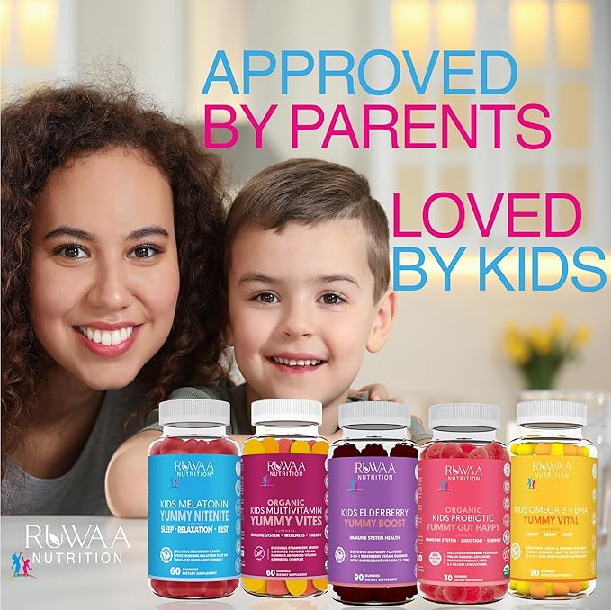 Kids Probiotic Gummies, Organic Probiotics Kids for Digestive Health, Immune Support, Constipation, Bloating. 2.5 Billion CFU, Strawberry Flavor, Chewable Probiotics for Children Ages 4+, 30ct (1)