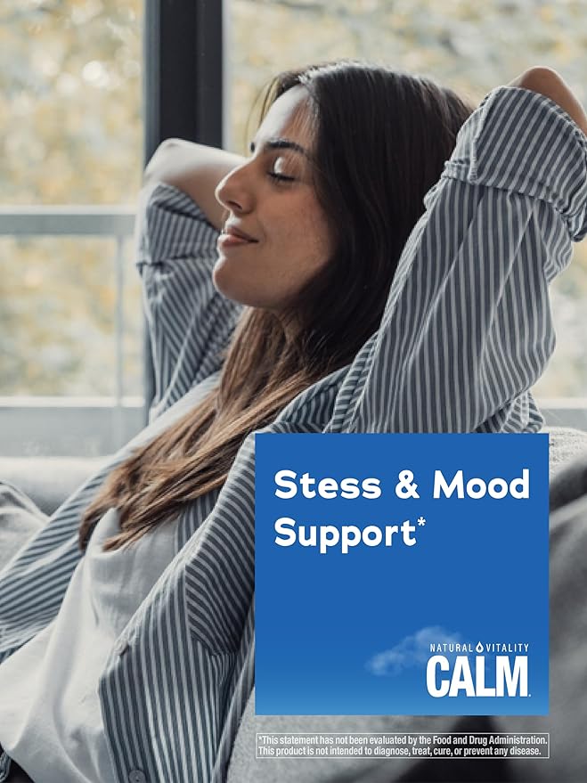 Natural Vitality Calm Ashwagandha + Magnesium Glycinate Capsules | Support for Occasional Stress & Anxiety | Gluten Free Supplement| 90 Count