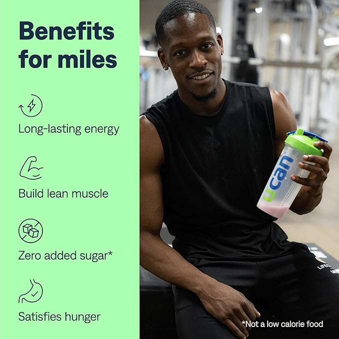 UCAN Energy + Whey Protein Powder - 19g Per Serving with Amino Acids EAAs & BCCAs - Keto, No Added Sugar, Gluten-Free - Cookies & Cream - 12 Servings