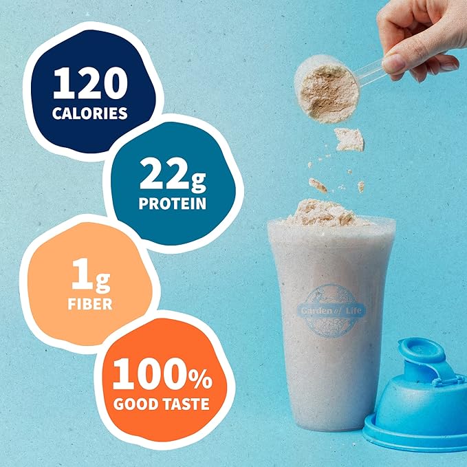 Garden of Life Protein Powder, Vegan Protein Powder, BCAA, Probiotics & Digestive Enzymes, Gluten & Lactose Free, Unflavored, 20 Servings