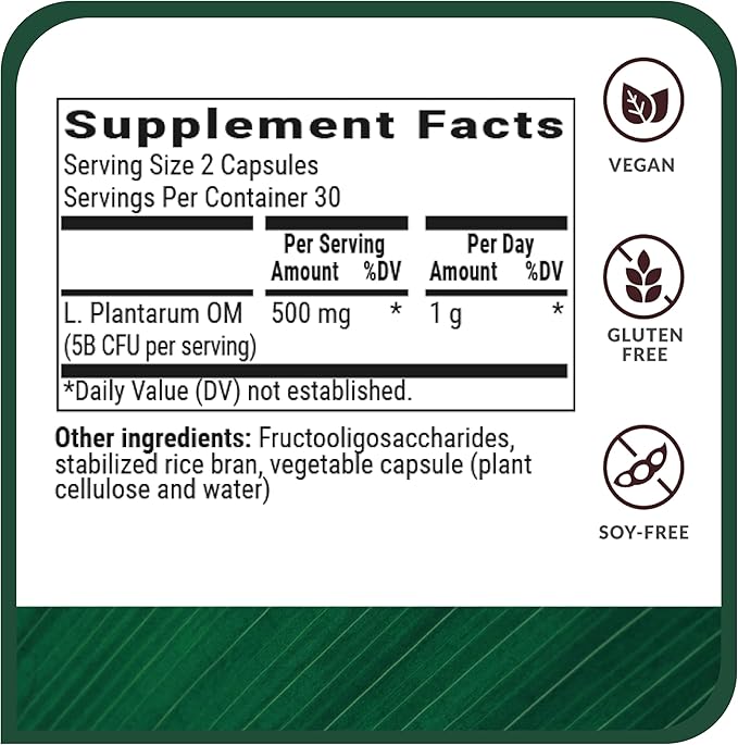 BiOptimizers Probiotic Breakthrough – Lactobacillus Plantarum OM Probiotics & Prebiotics Health Supplement for Gut, Digestive & Immune Support Probiotics for Women Men Elderly– 60 Vegan Capsules