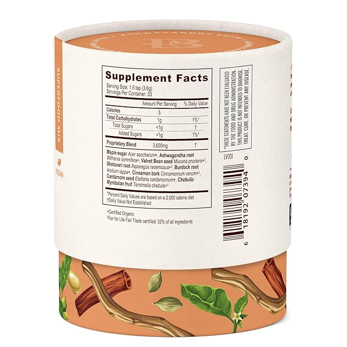 Banyan Botanicals Ashwagandha Latte – Caffeine-Free Organic Herbal Latte Mix – Instant Herbal Adaptogen Drink for Energy, Relaxation, and Nourishment* – 4.2 oz – Non-GMO Sustainably Sourced Vegan