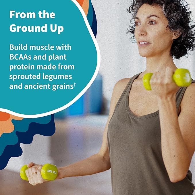 Garden of Life Protein Powder, Vegan Protein Powder, BCAA, Probiotics & Digestive Enzymes, Gluten & Lactose Free, Unflavored, 20 Servings