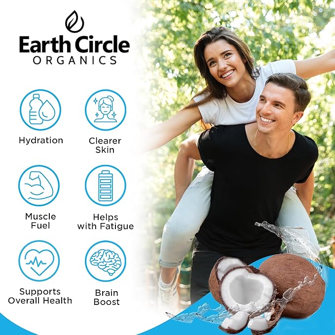Earth Circle Organics Pure Coconut Water Powder | Coconut Electrolyte Powder for Energy and Hydration Supplement | No Additives | Unsweetened | Vegan | Keto | Gluten Free - 8oz (Pack of 3)