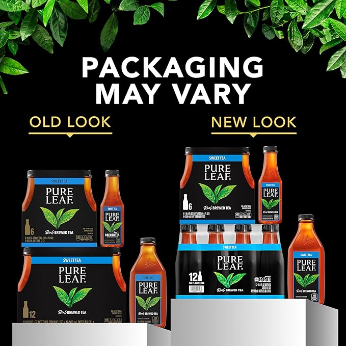 Pure Leaf Iced Tea, Unsweetened Lemon, Real Brewed Tea, Zero Sugar & Zero Calories, 18.5 Fl Oz Bottles (Pack of 12)