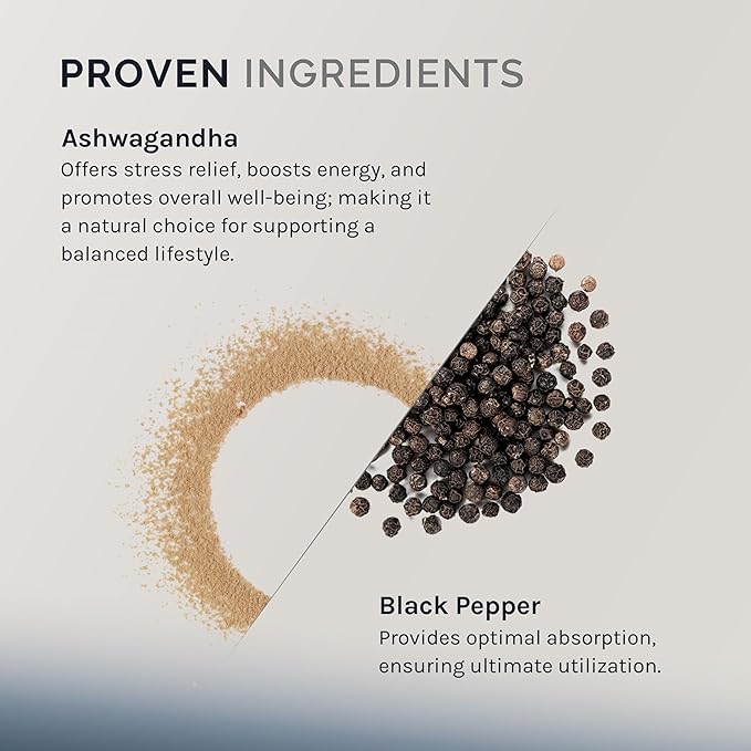 InfiniWell Ashwagandha Supplements - Herbal Supplements with Shoden Ashwagandha Root - Promote Mental Clarity, Hormonal Balance, Daily Relaxation & Muscle Recovery (60 Capsules)