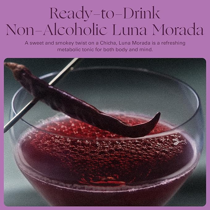 Kin Euphorics Luna Morada Non-Alcoholic Functional Beverage | Metabolic Tonic for Digestive & Liver Support | Caffeine-Free & Functional Beverage | 8 Fl Oz (8pk)