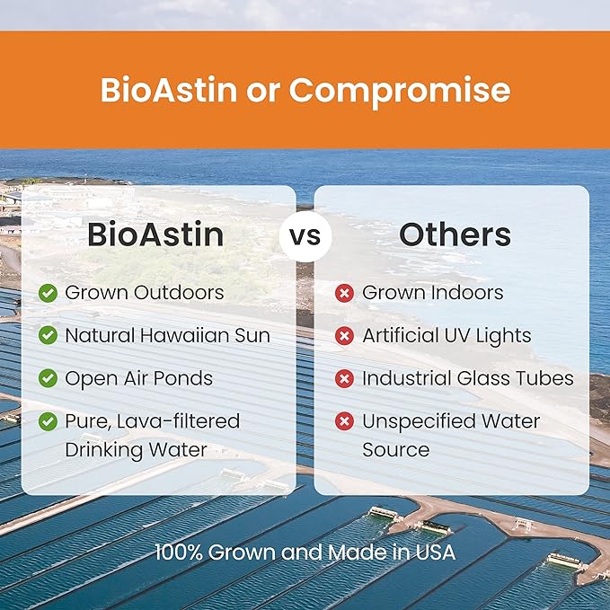 Nutrex Hawaii BioAstin Hawaiian Astaxanthin - 4mg, 60 Softgels - Farm-Direct Premium Antioxidant Supplement to Support Eye, Skin, Joint & Immune System Health - Non-GMO & Gluten-Free