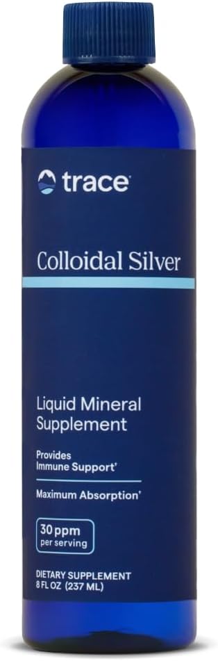 Trace Minerals Colloidal Silver - Liquid Mineral Supplement with Super-Oxygenated Colloidal Silver - Immunity & Overall Health Support - Highly Absorbable Supplement - 8 fl oz (About 24 Servings)