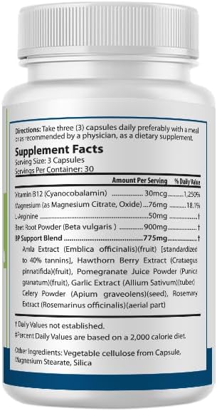 PURE Beets Plus, Premium Beet Root Powder, L-Arginine, Pomegranate, 90 Vegetarian Capsules, 30-Day Supply, Wellness Supplement
