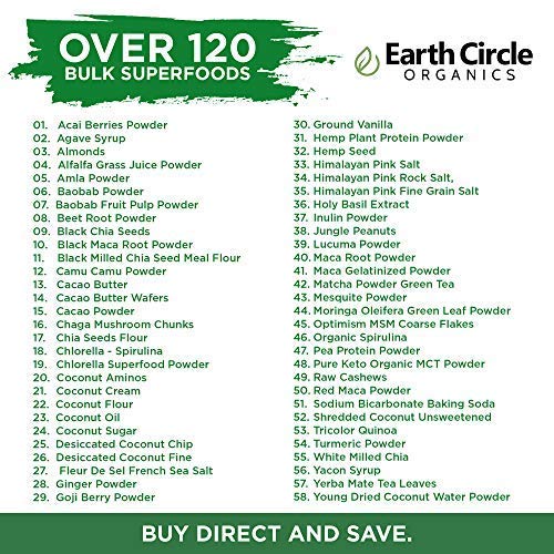 Earth Circle Organics Pure Coconut Water Powder | Coconut Electrolyte Powder for Energy and Hydration Supplement | No Additives | Unsweetened | Vegan | Keto | Gluten Free - 5lbs