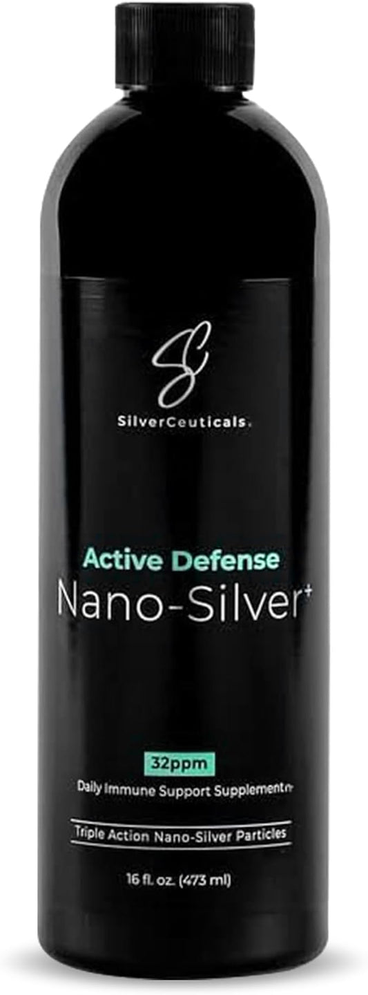 Colloidal Silver w/Nano Technology - 32ppm 16oz - 8X More Effective - Natural Immune Support - Save The Sick Days - Ages 5 & Up - Outperforms Higher PPM Silvers - No Taste & Smell - 3rd Party Tested
