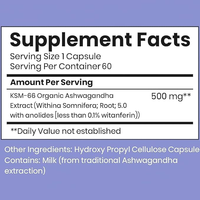 BBETTER Ashwagandha KSM-66 Capsules 500mg | Lab Tested Herbal Supplement | Supports Mental & Physical Well-Being | 180 Vegetarian Capsules
