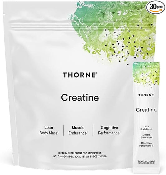 THORNE Creatine - Micronized Creatine Monohydrate Powder, Amino Acid Support for Muscles, Cellular Energy & Cognitive Function* - Unflavored - NSF Certified for Sport - 5 g per Serving - 30 Servings