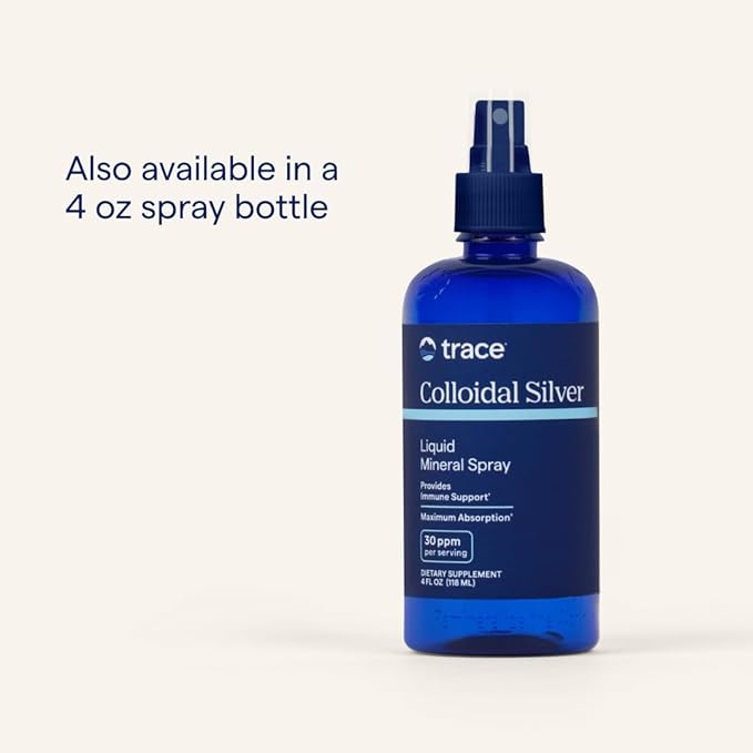 Trace Minerals Colloidal Silver - Liquid Mineral Supplement with Super-Oxygenated Colloidal Silver - Immunity & Overall Health Support - Highly Absorbable Supplement - 8 fl oz (About 24 Servings)
